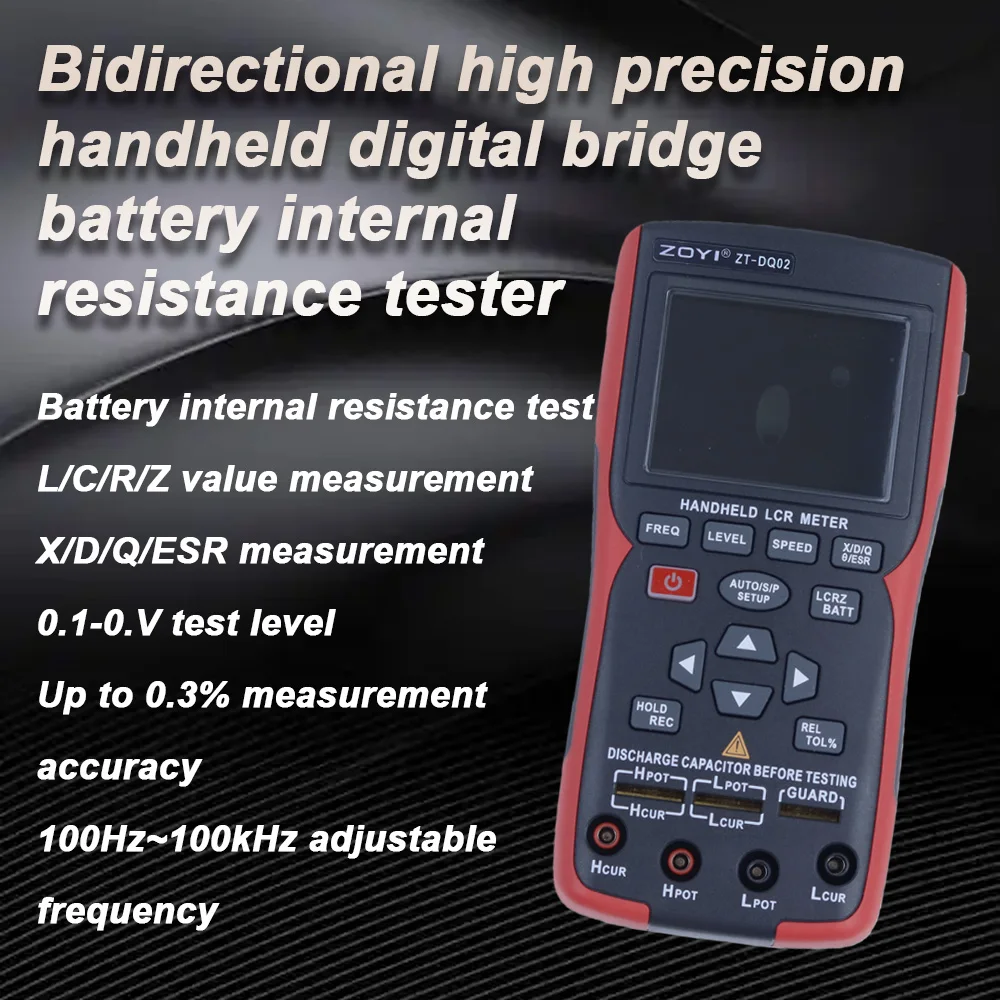 ZT-DQ01/DQ02 High-precision handheld bridge LCR lithium battery internal resistance meter Battery tester