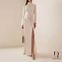 Aushine Dress Luxury Birthday Evening Dress  Ankle Length Full Sleeves Summer Elegant Wedding Party Gowns For Women Arab 2024