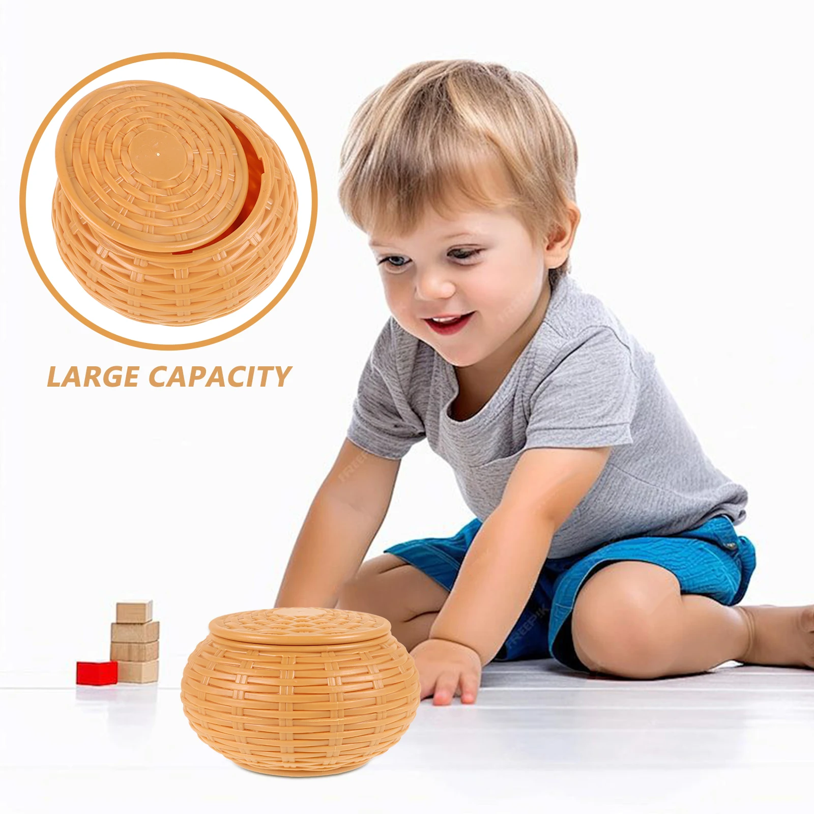 

2 Pcs Go Box Chess Case Round Board Resin Game Storage Bowls Bag Child Organizer