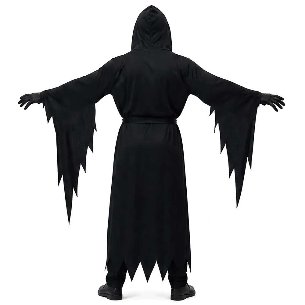 Halloween Erwachsenen-Scream-Kostüm Horror-Geist-Sensenmann Schwarze Robe Geisterhaus-Party Cosplay-Kostüm – Detail 4