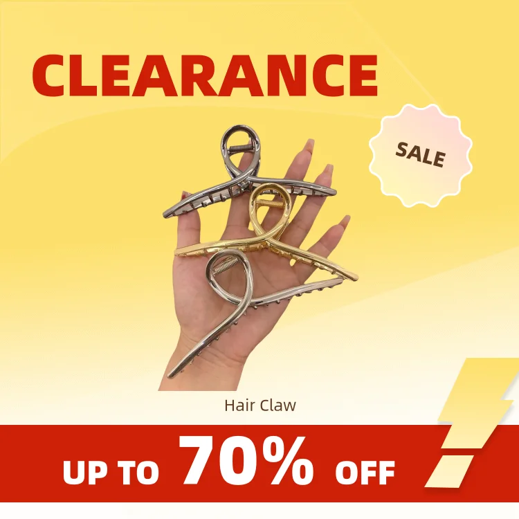 Clearance_2023 New Extra Large Metal Hair Claw Glossy Grab Clip Ponytail Clip Alloy Cross Hair Clip Fashion Hair Accessories Hai