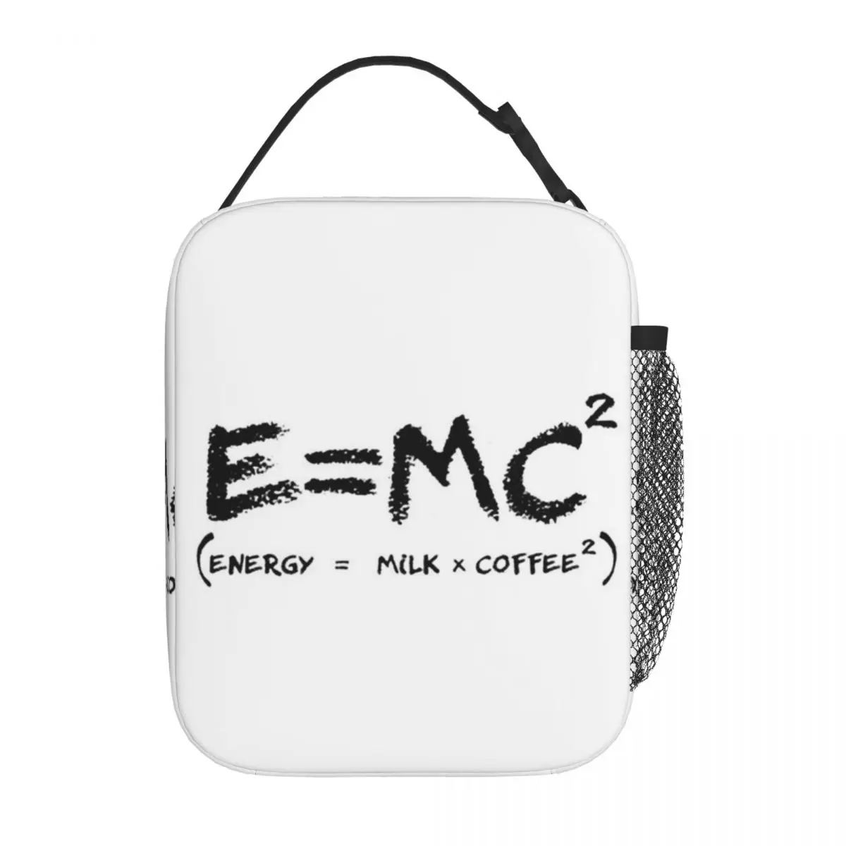 Science E = MC2 Energy Milk Coffee Physics Math Insulated Lunch Bag Women Children Leakproof Food Boxes Thermal Lunch Box Tote