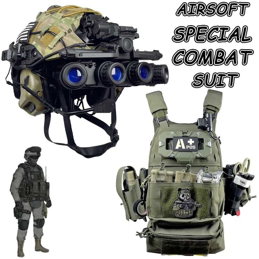 

FANDAO Military Special Rifle Helmet Set High Quality Bulletproof Fcpc V5 Tactical Vest Suit For Outdoor Cod Role Play Paintball