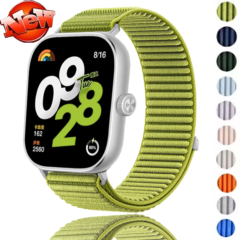 Bracelet à boucle tressée en Nylon pour montre connectée Redmi Watch 6 5 4, Interface métallique, respirant, Xiaomi Mi Band 9 Pro 8 Pro Correa
