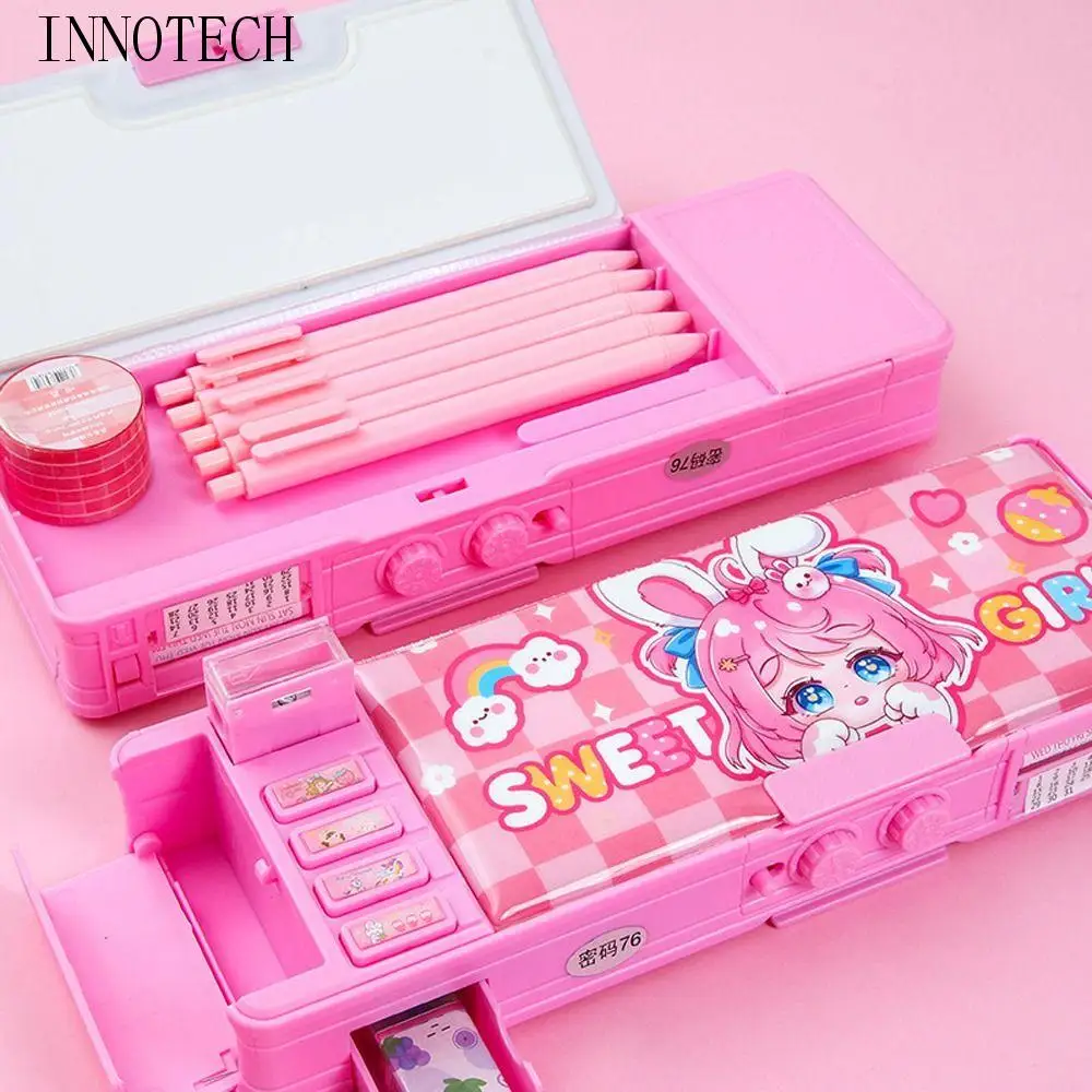 

Christmas Gift Mechanical Deformation Pencil Box Password Cartoon Cartoon Pen Case Multifunctional Girl Pencil Case Stationery
