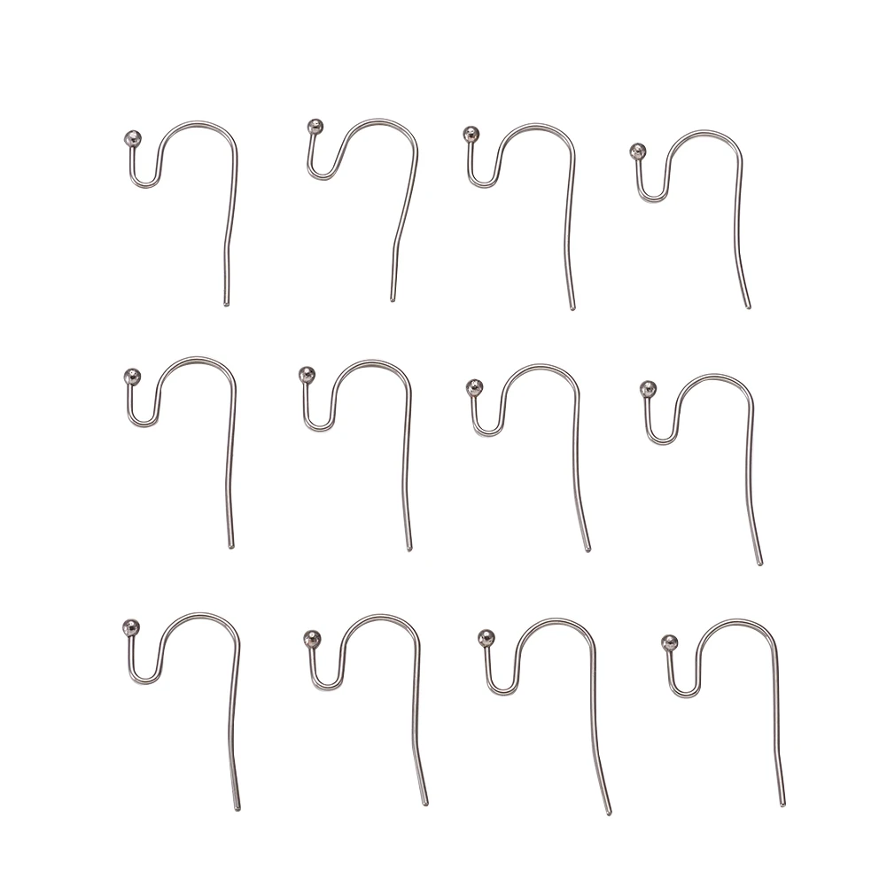 

300pcs Earring Hooks 316 Surgical Stainless Steel Ear Clasps for DIY Jewelry Making Accessories Ear Wire 22x12x2mm Pin 0.7mm