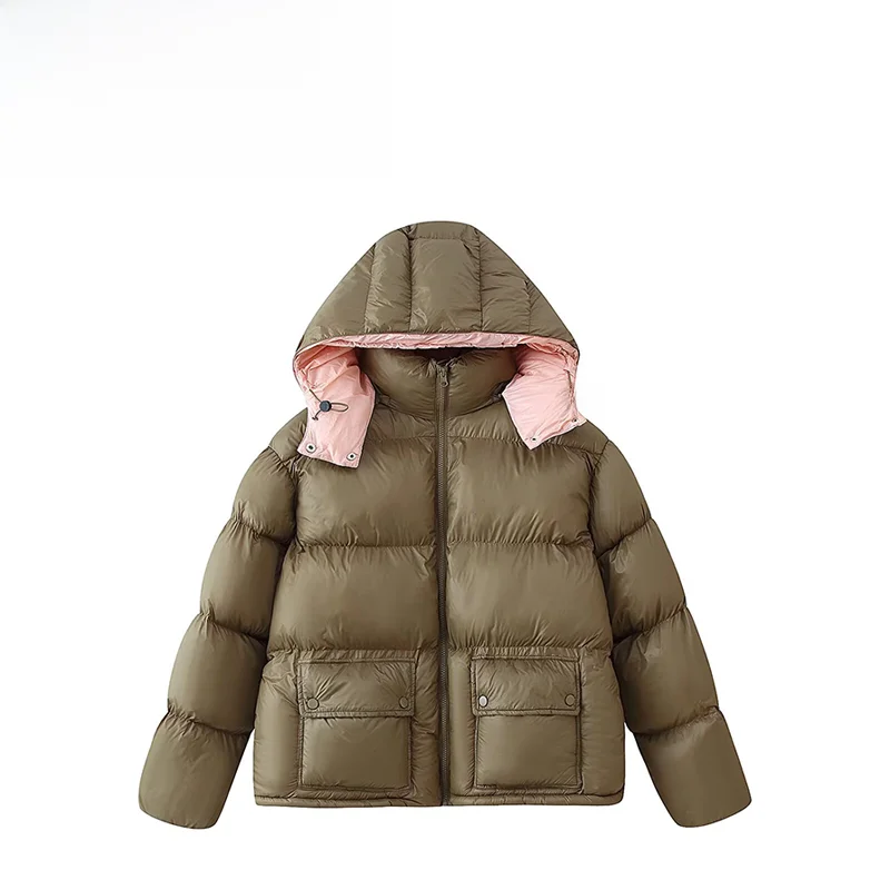 

Модная женская хлопковая куртка с капюшоном в стиле колор-блок, осенняя новинка, без бренда