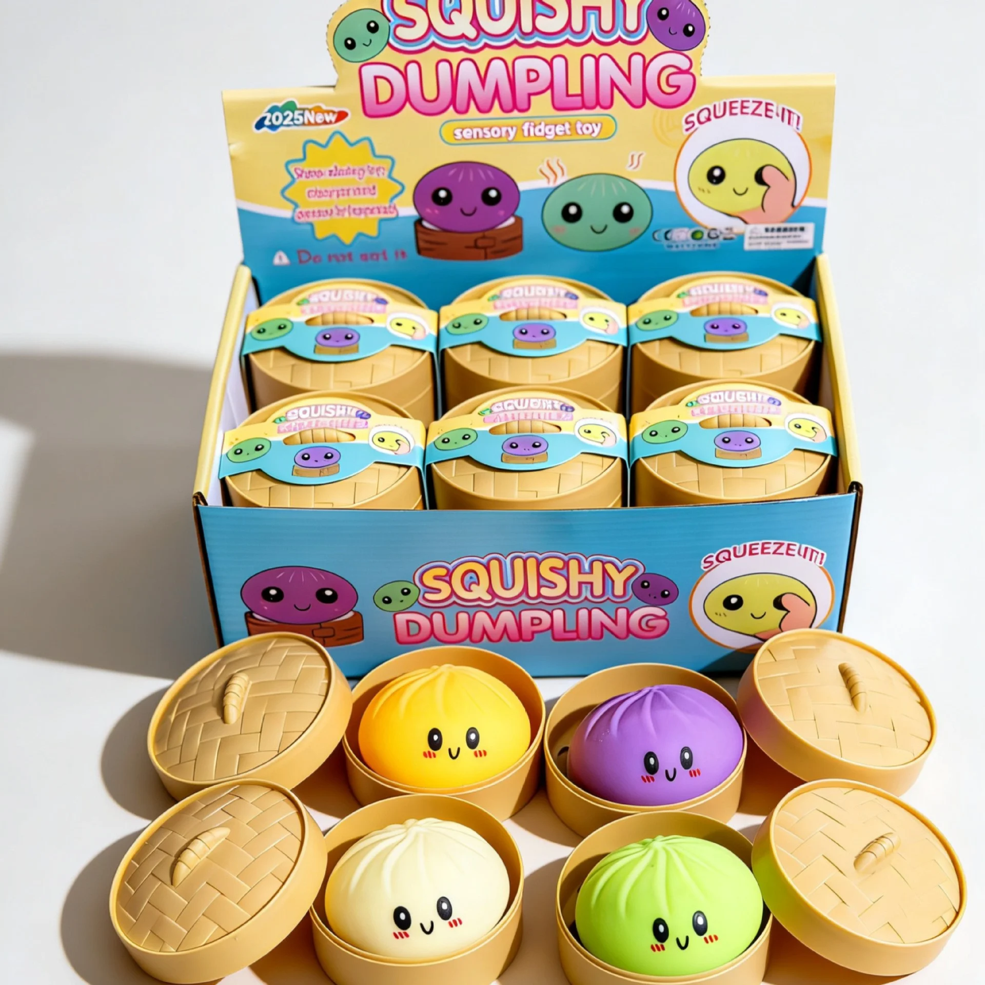 Riesige Dumpling-Überraschungsbox: Zufällig gefärbtes Glitzer-Squishy-Spielzeug, Maltose-Textur Langsam Aufsteigender Stressball, Ästhetische Schreibtisch-Spielzeuge