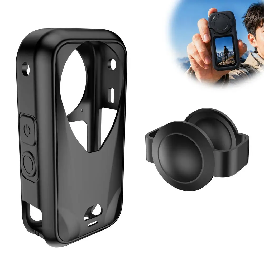 Image of Für Insta360 X6 Silikonhülle Objektivschutz-Set Stoßfeste Schutzhülle für das Gehäuse Action-Kamera-Zubehör