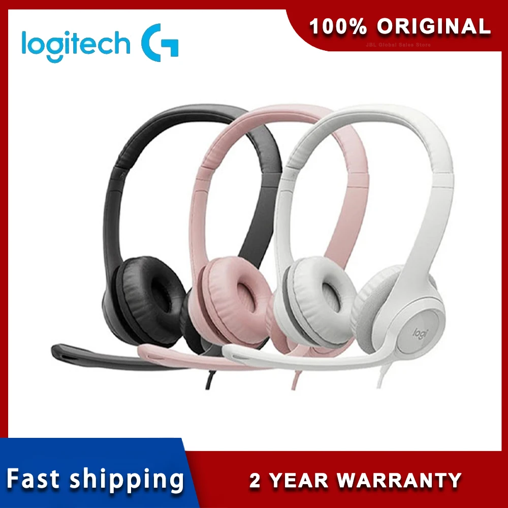 Logitech H390 USB Wired Headset Stereo Headphones with Noise-Cancelling Microphone For PC/Mac/Laptop