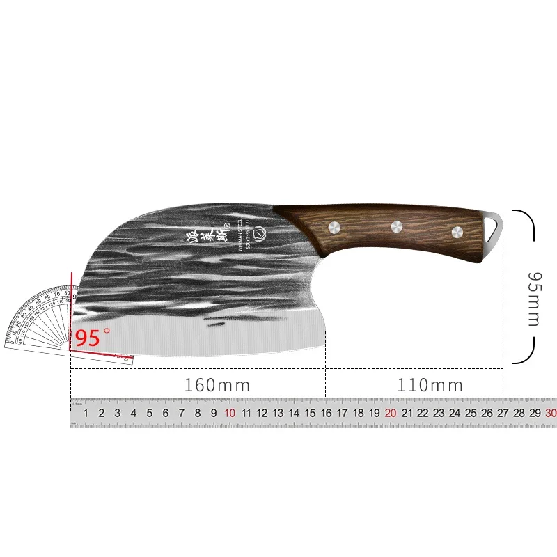 Traditional Butcher Cleaver Slicing Cooking Knife Handmade Forged Kitchen Knife Chef Knife High-carbon Bone Chopper Cooking Tool