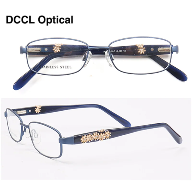 Classic Rectangle Metal Mini Frame Decorative Glasses Women Colored Myopia Prescription Eyewear New Luxury Optical Eyeglasses