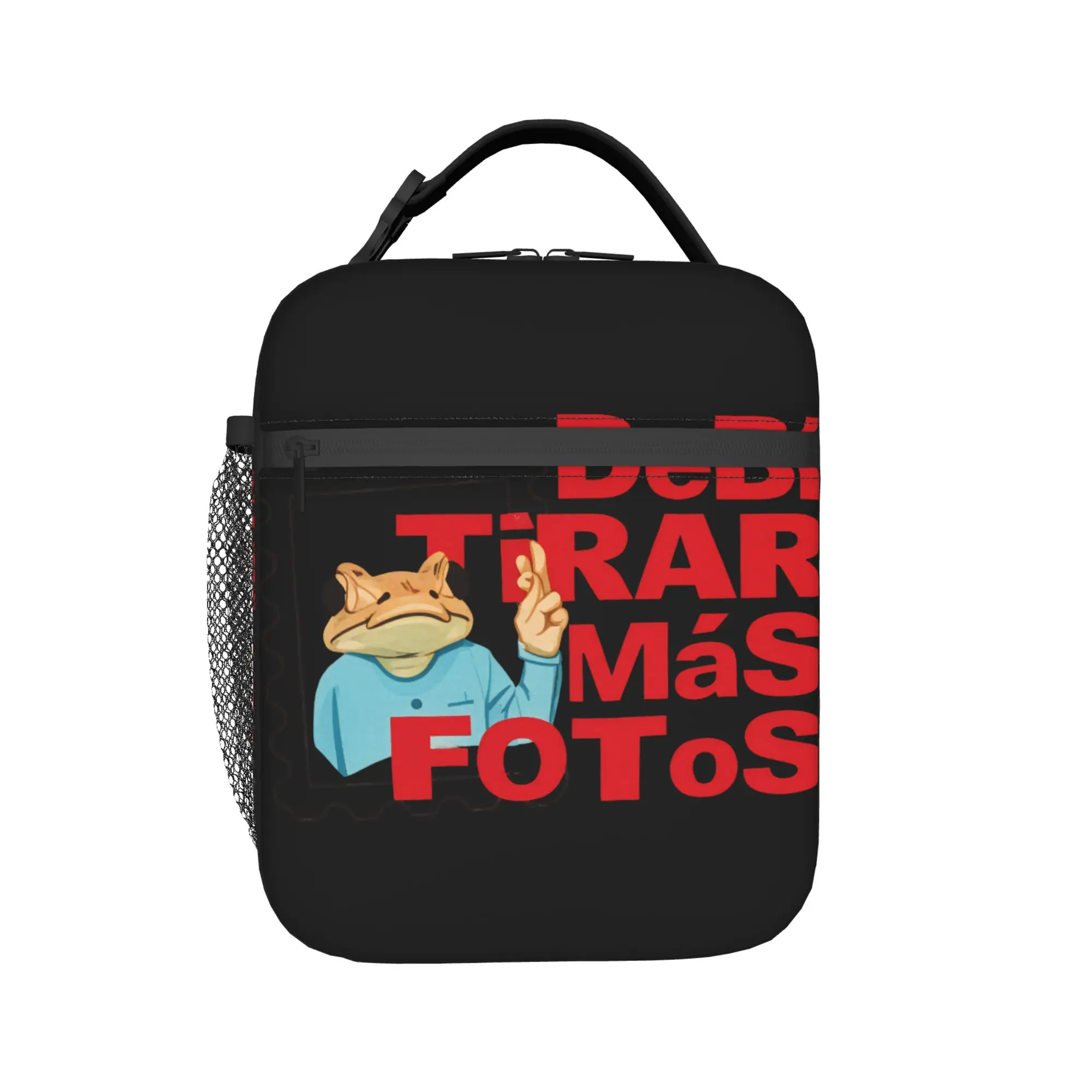 Rapper Bad Bunny Lunch Bag  Portable Zipper Lunch Box Adult Picnic Print Cooler Bag Casual Waterproof Thermal Tote Handbags