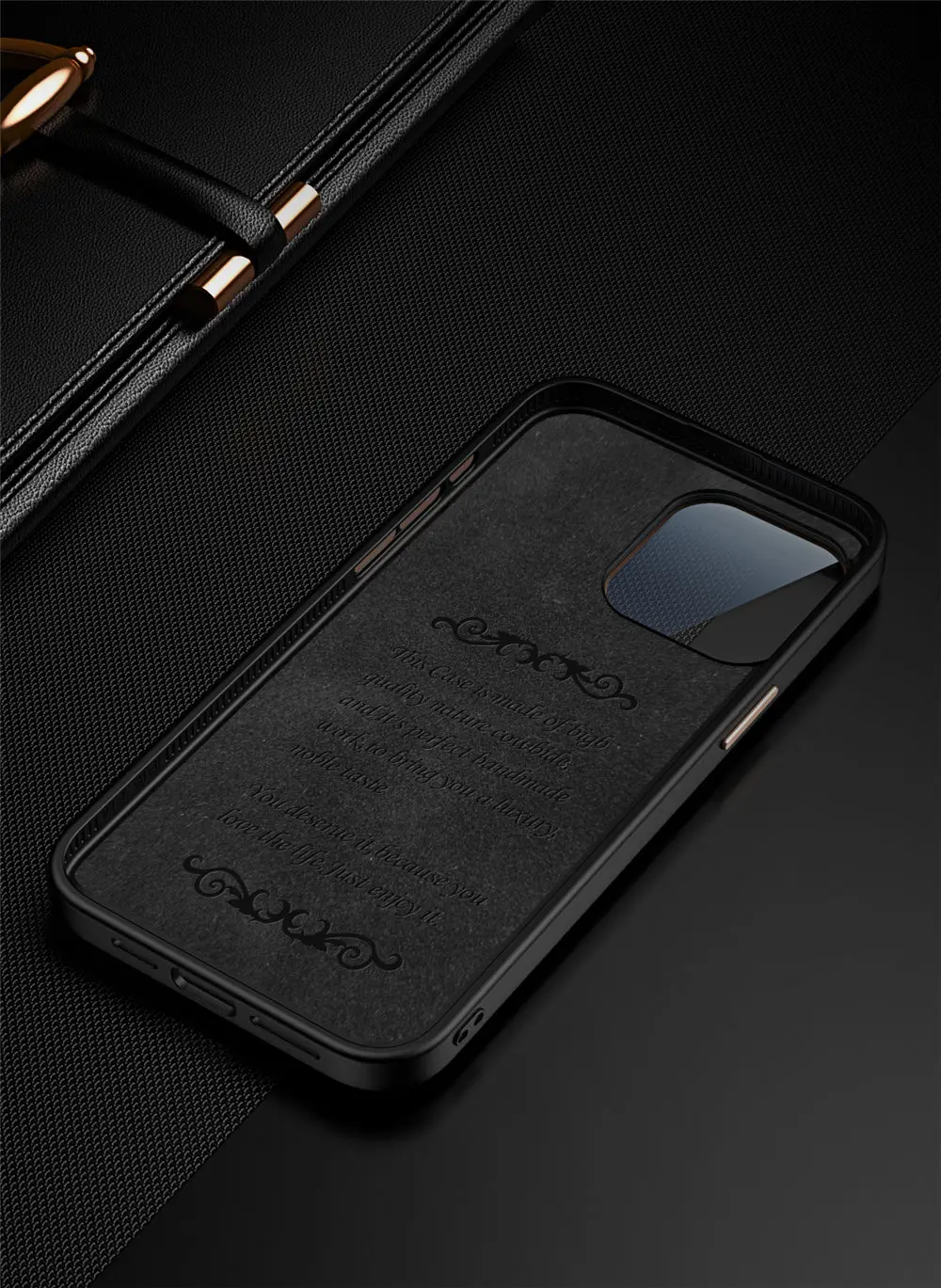 Тонкий чехол из натуральной яловой кожи для iPhone 13, 14, 15 Pro Max, защитный чехол из стеклянной пленки