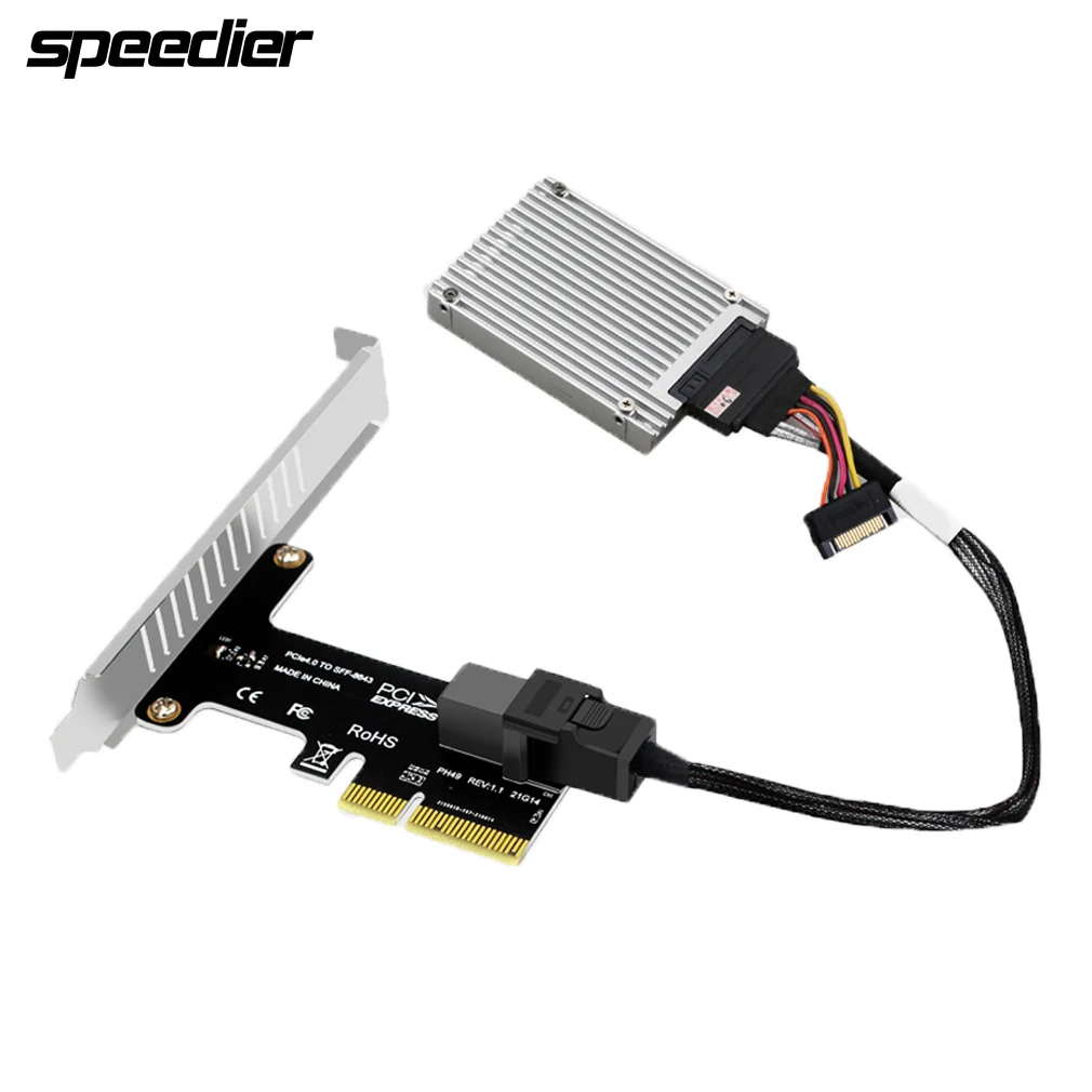 การ์ด Pcie X4 To SFF-8643การ์ด U.2 Nvme SSD Solid State Hard Disk Adapter สำหรับสล็อต Pci-E X4/X8/X16