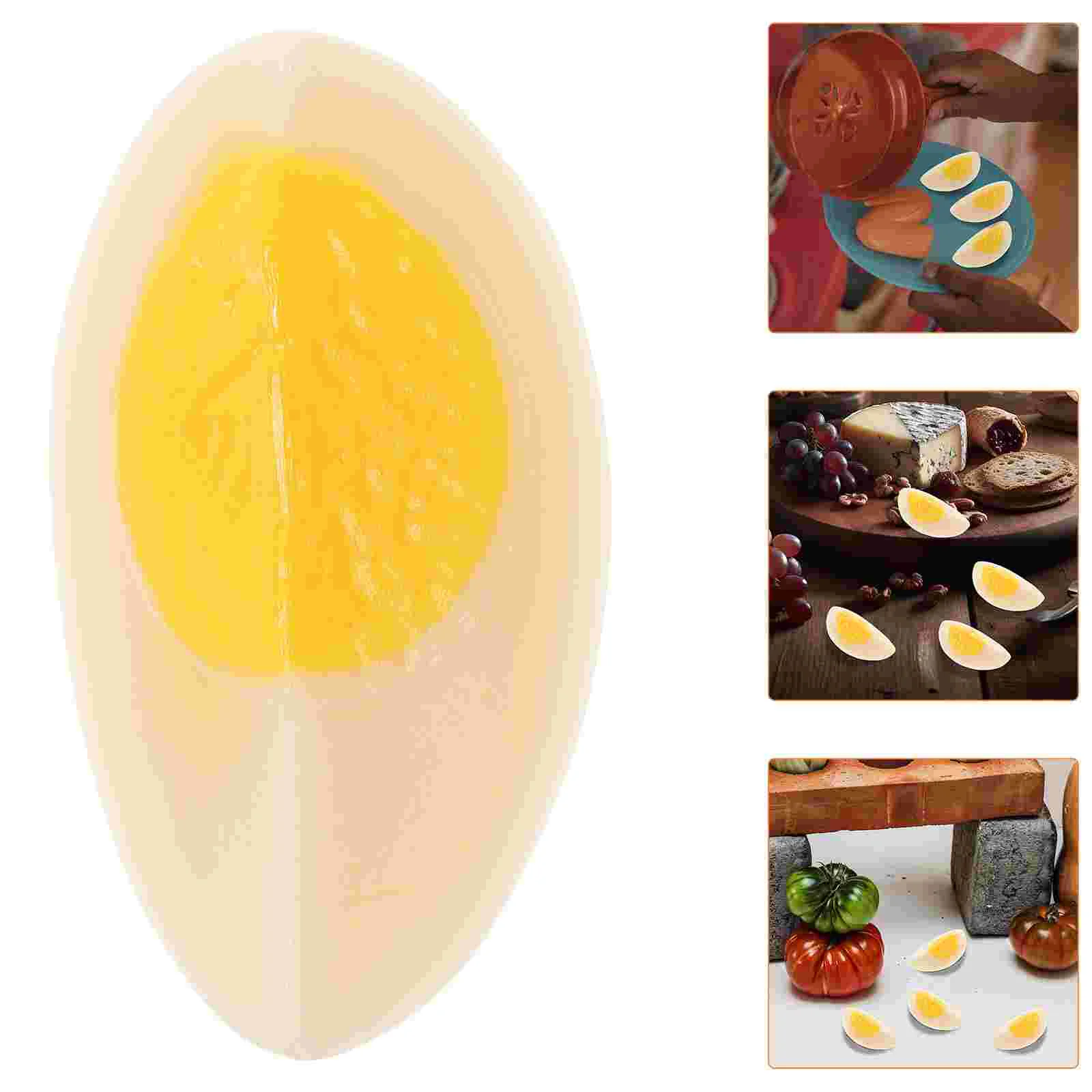 8 Pcs Simulated Boiled Eggs Food Prop Artificial Bag Model for Kitchen Pvc Fake Faux