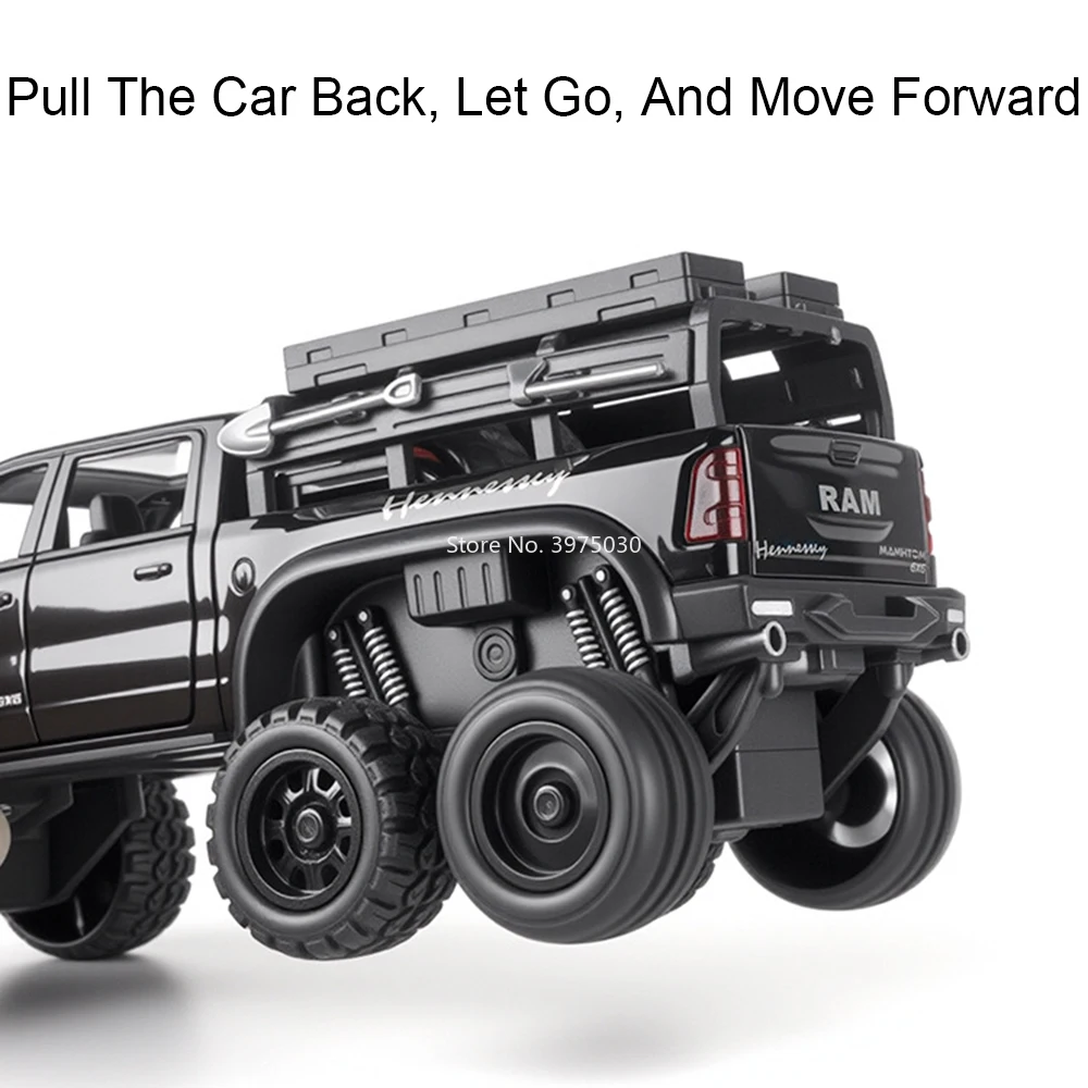 Modelos Dodge Mammoth 1:24, coches de juguete, rueda fundida de aleación, SUV en miniatura con sonido ligero, vehículo para niños, regalos de Festival