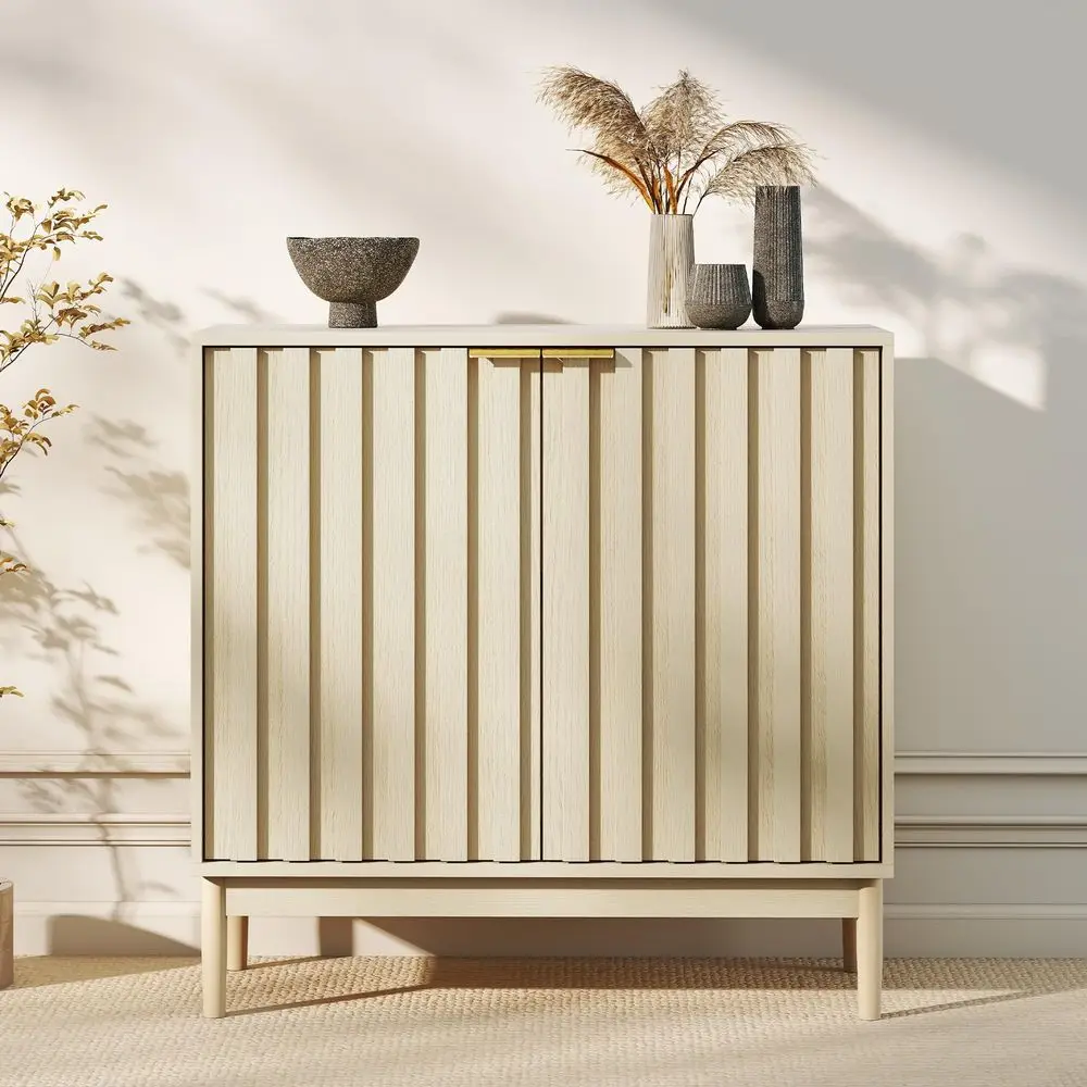 

Бежевый буфет-сервант с 2 дверцами и регулируемыми полками для хранения