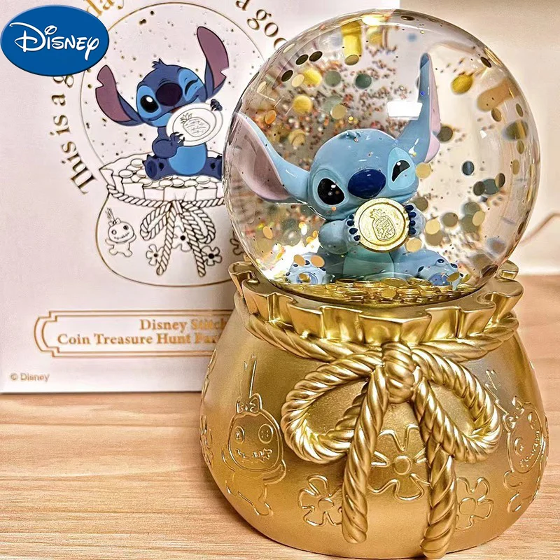 

Disney Stitch Crystal Ball Strawberry Bear Cartoon Doll Model Desktop Ornaments Collection Ornaments Children's Birthday Gifts