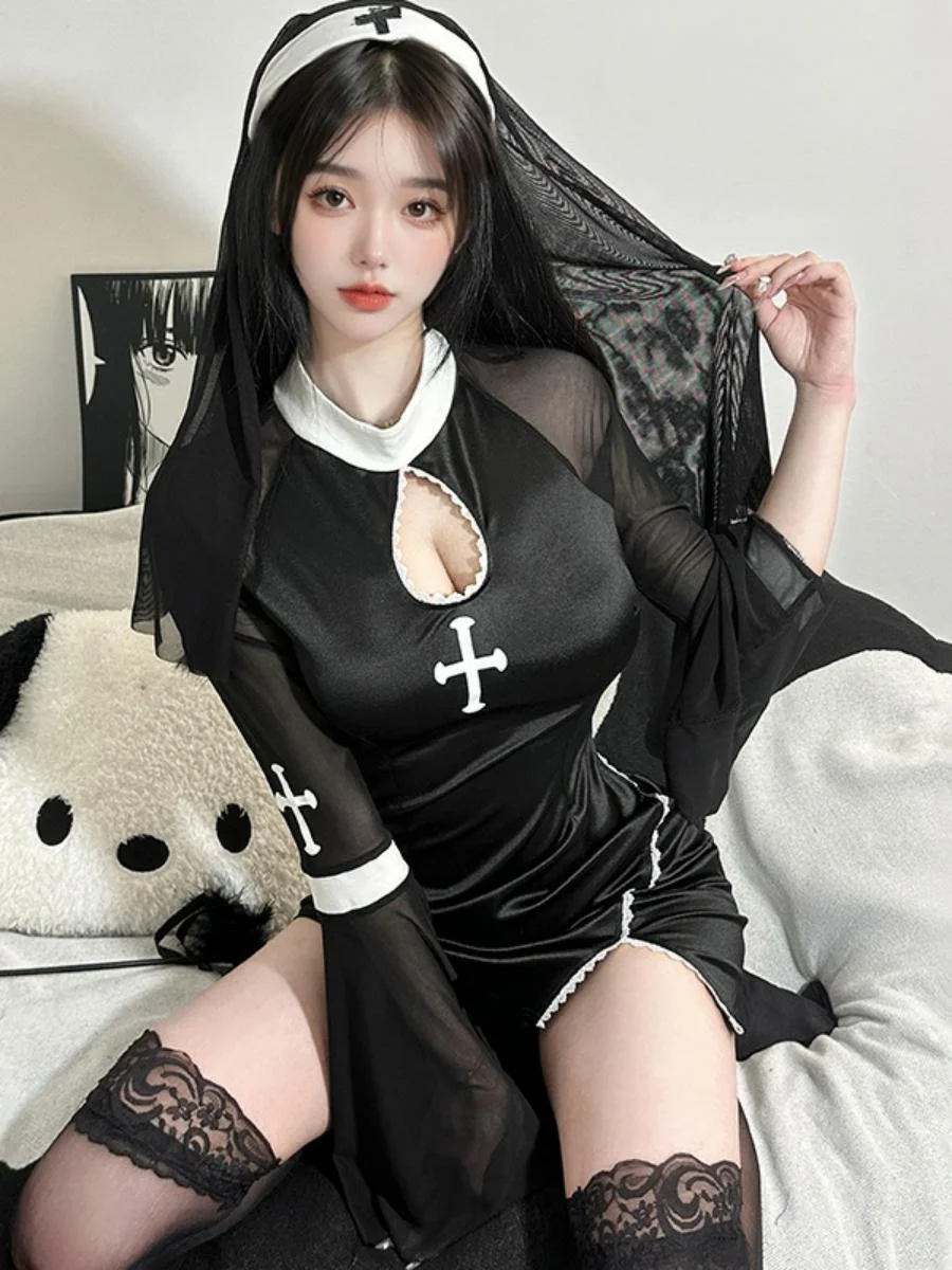 Set di costumi cosplay per adulti loween Performance da donna k Gothic Sle Outfit Costume di scena Materiale in poliestere