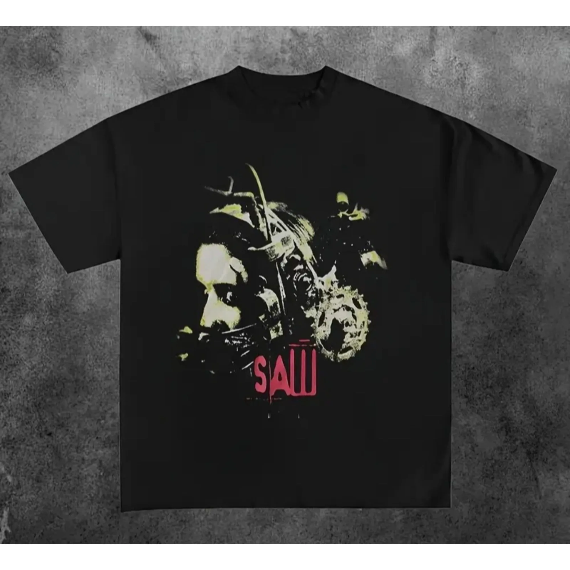 منشار عتيق 2004 فيلم ترويجي Prue القطن التي شيرت المنشار فيلم ريترو الرجال الملابس س الرقبة تيز الرعب Harajuku Oversie ل مروحة القمم