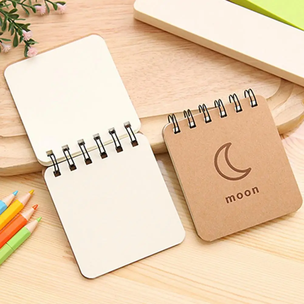 2Pcs Small Notebook Multi-purpose Smooth Writing Portable Lovely Animal Shape Coil Small Notepad for Student