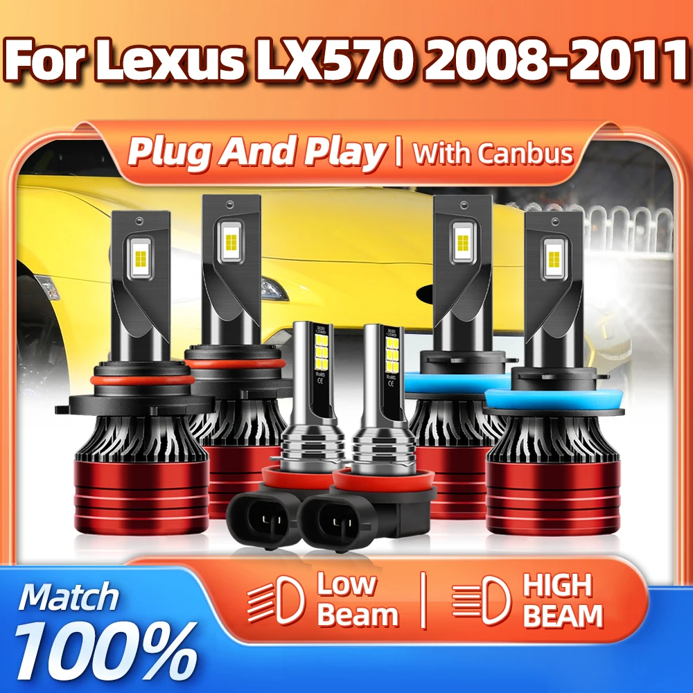 

Canbus LED Headlight 360W 60000LM Super Bright Auto Lamps 12V 6000K White Car Headlamp For Lexus LX570 2008 2009 2010 2011