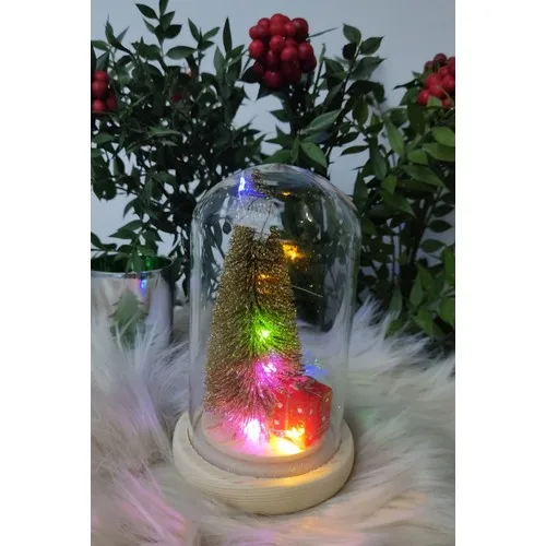 İstoc Wholesale Luminescent Glass Bell Jar Christmas Gift Package Pattern Lamp