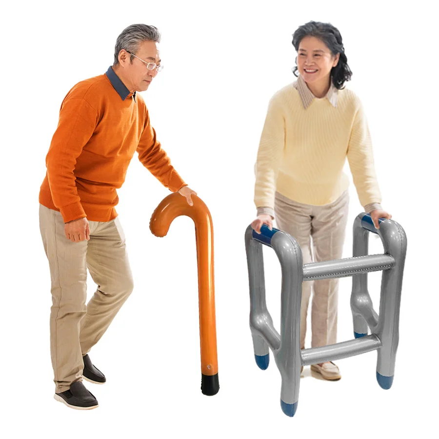 Inflatable Walker and Cane Old Age Costume Accessories Prop for Kids & Adults Retirement Over The Hill Party Decoration