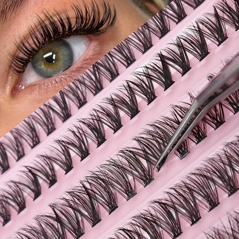 Pestañas postizas rizadas rusas DD, 30/40/80D, gruesas, longitud mixta, 8-16mm, autoadhesivas, estilo esponjoso, extensiones reutilizables, maquillaje de pestañas