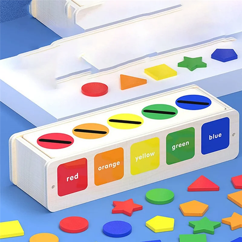 B05B-Montessori Scatola di abbinamento per l'apprendimento dell'ordinamento dei colori e delle forme per i più piccoli di 1-3 anni