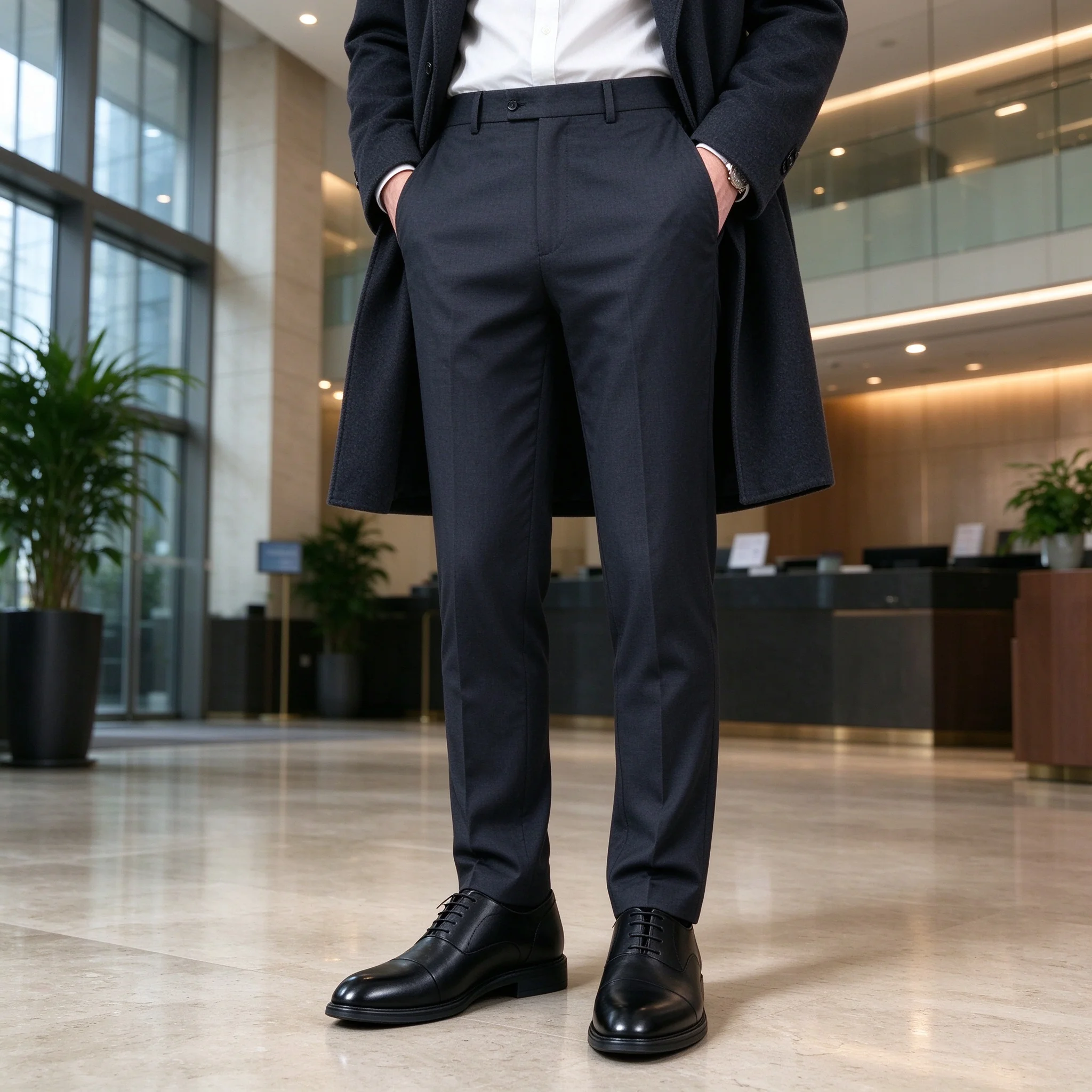 Desai Herrenschuhe, elegante Oxford-Schuhe aus Kunstleder, klassisches Design, für Herbst und Winter, breite Passform, Herrenschuhe für das Büro, stilvolle Schuhe für Männer. – Detail 3