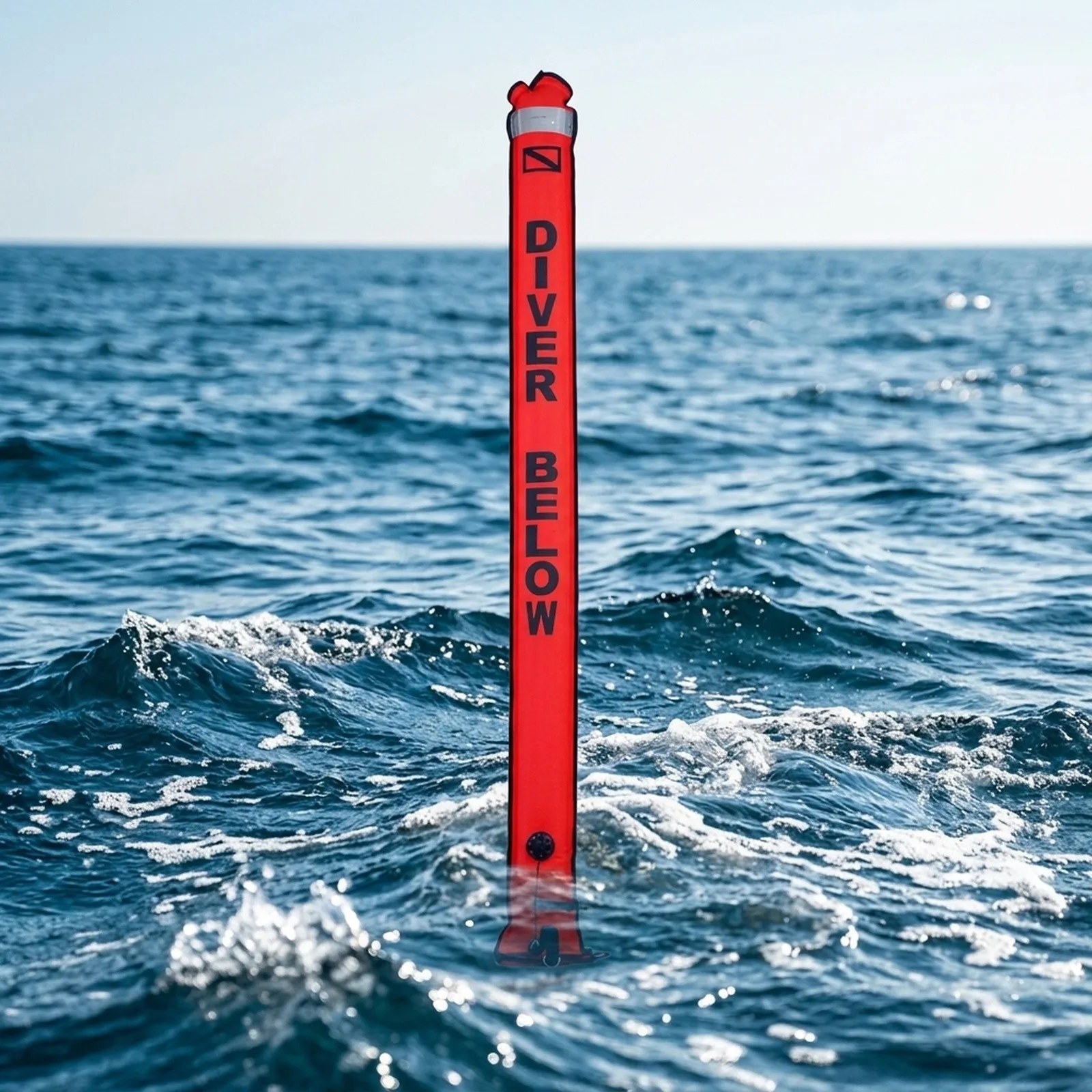 Inflatable Scuba Diving Buoy with Reflective Strip for Clear Visibility and Position Marking in Various Conditions