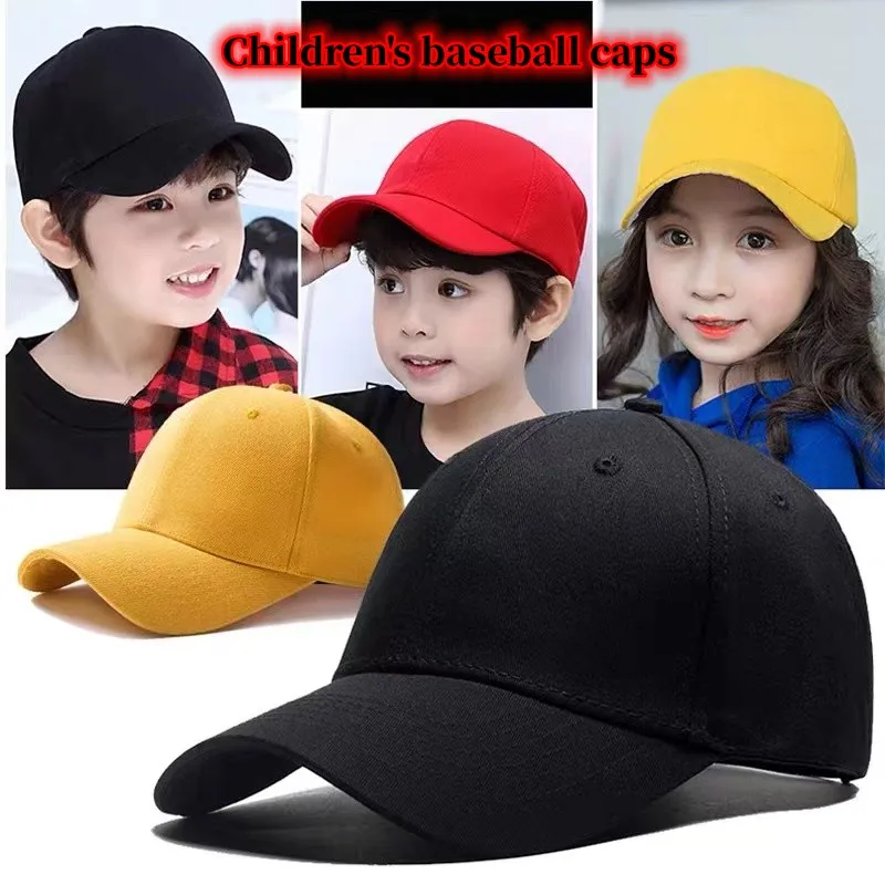 Children'S Baseball Cap For Girl Boy Classic Solid Color Toddler Peaked Caps Adjustable Kids Spring Summer Sun Hats Gorras