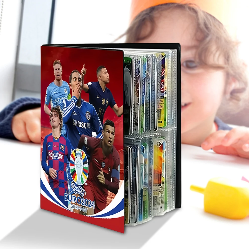 Soccer Star Player Card Box Album 4 Pocket Fan Peripherals Card Holder Binder Protector Soccer Sports Trading Card Holder Album