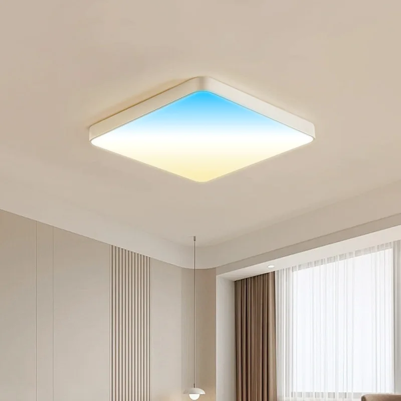 Plafoniera a specchio celeste a spettro completo, cielo blu e luce nuvola bianca, studio in camera da letto principale intelligente