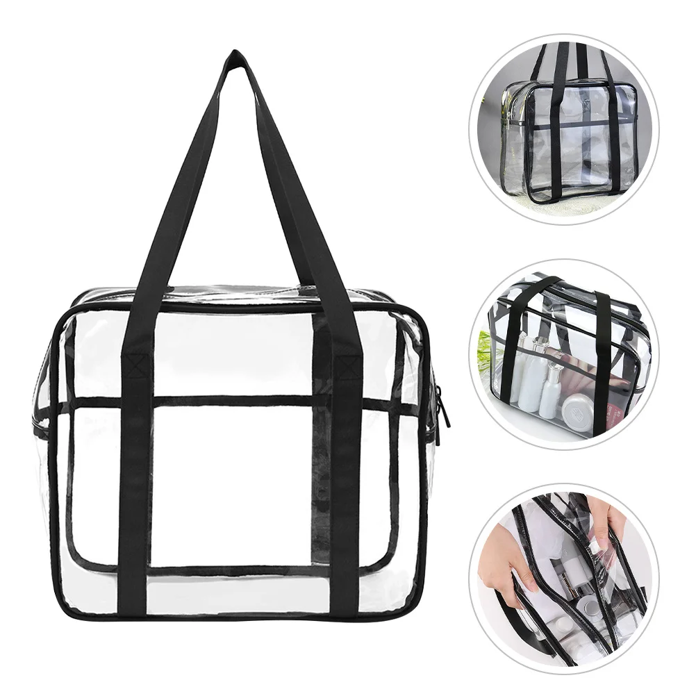 

Lightweight PVC Storage Bag Clear Zipper Organizer Large Capacity Travel Toiletry Pouch Portable Makeup Bag for Daily