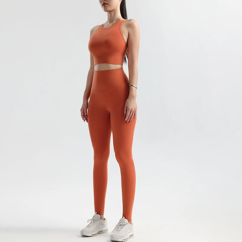 

Спортивный комплект для йоги и фитнеса, бюстгальтер, штаны для йоги, европейская и американская одежда для йоги, высокая талия, персиковые брюки для фитнеса с подъемом бедер, женские