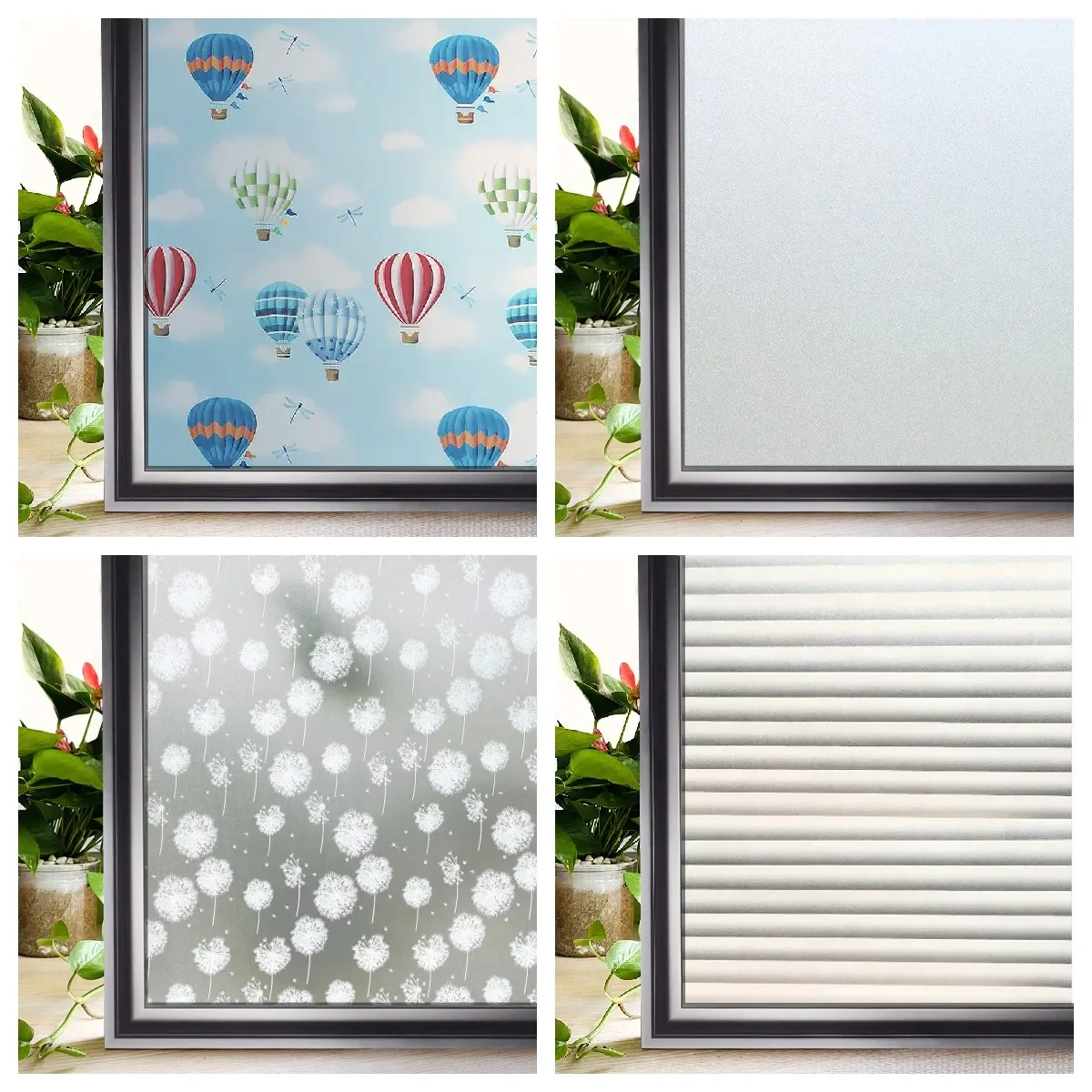 Window Privacy Film Frosted Glass Window Film Self Adhesive UV Blocking Glass Clings Opaque Window Sticker Vinyl  for Glass Home