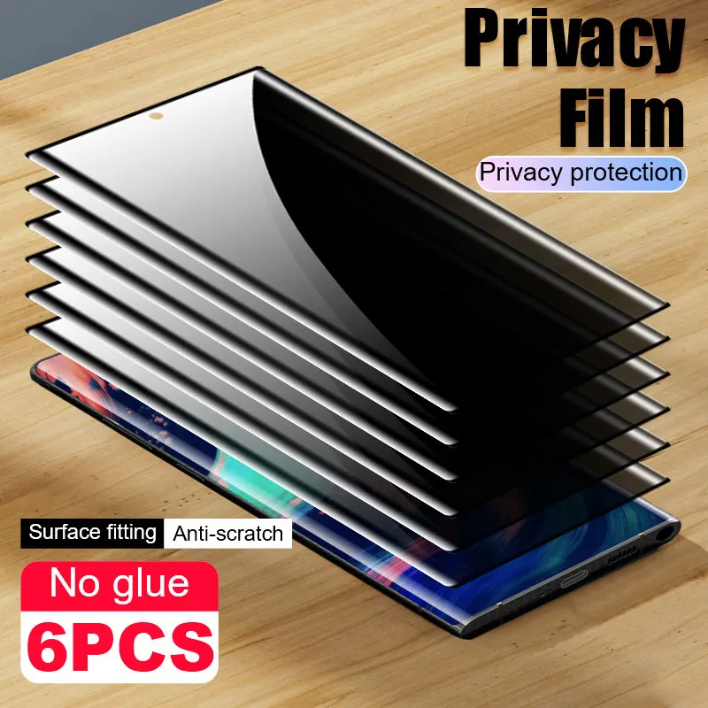 

6pcs Glass smartphone Protective Film For Samsung S24 S23 Ultra Tempered Glass Privacy Screen Protector S22 S21 S20 Note 20