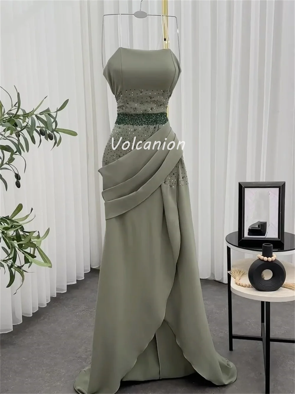 Customized Matching Fashion Jersey Pleat Ruched Draped Beading Sequined Straight Strapless Long Dresses Bespoke Occasion Dresses