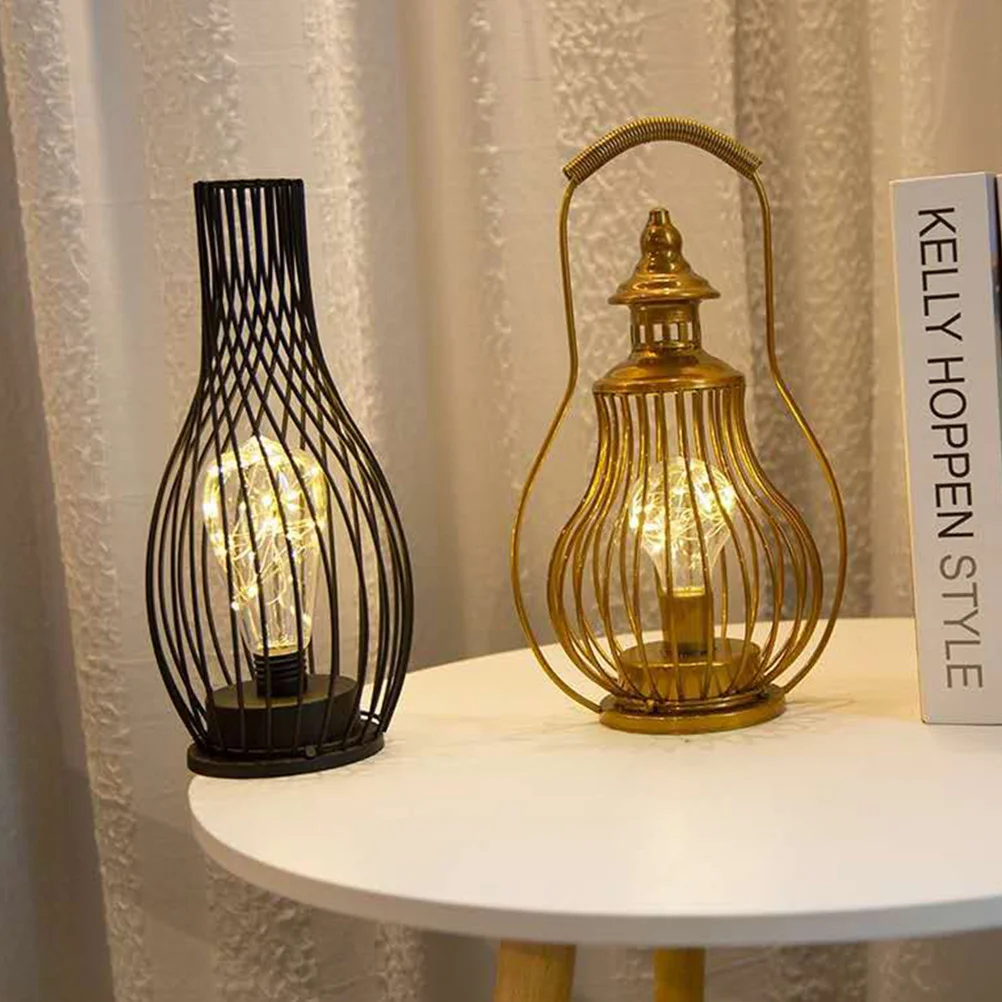 

Iron Vase Night Light Decoration Lamp Table Lamp Romantic LED Night Decoration Light for Party Bedroom Living Room Elegant Home