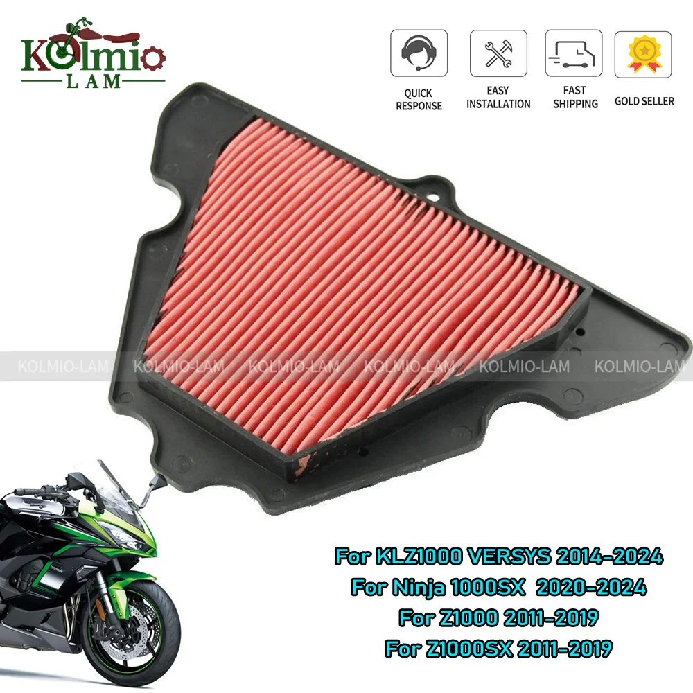 

Подходит для 2011-2019 Kawasaki Z1000 Z1000SX VERSYS 1000, очиститель воздушного фильтра мотоцикла KLE1000 Ninja 1000SX 2020 2021 2022 2023 24