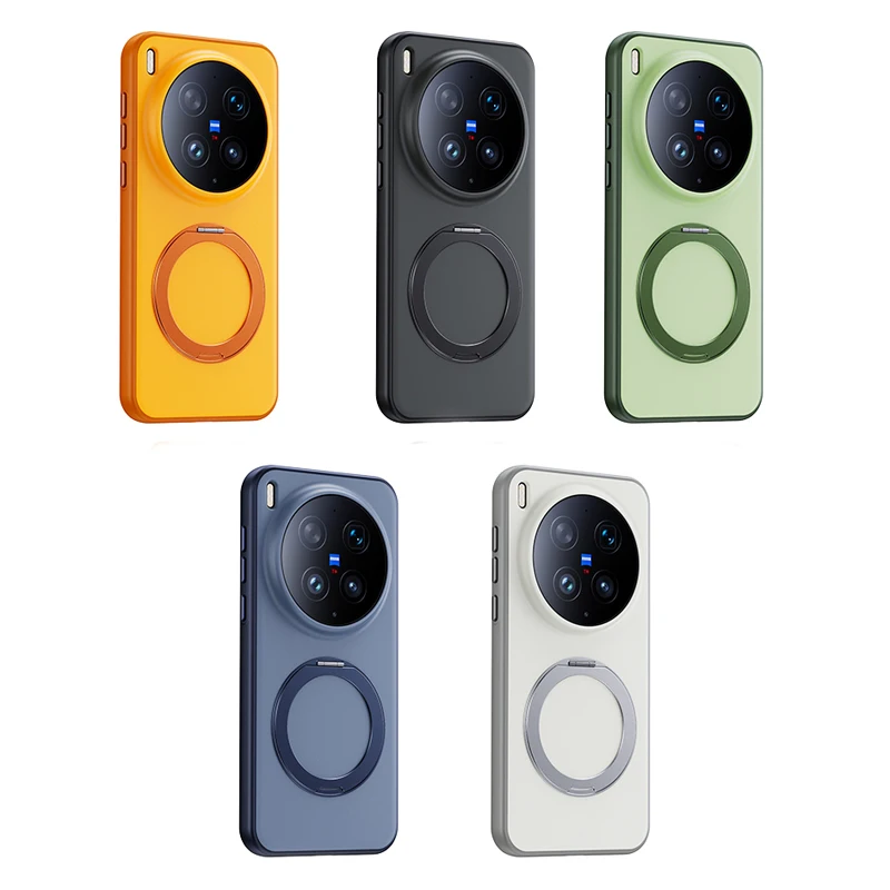 

For VIVO X300 Ultra X300s Magnetic Case ELVEV Shockproof Hard PC + Soft TPU Anti-fall Rotating Ring Phone Cover