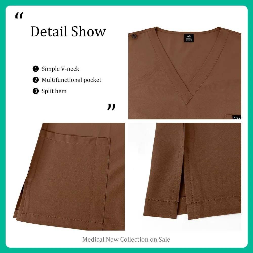 Damska odzież robocza Salon kosmetyczny Spa Ubrania Kombinezony chirurgiczne Strój dla groomerów Zwierząt Instytucja Uniform Zestaw do pielęgnacji Top z dekoltem w serek Spodnie dresowe Uniform