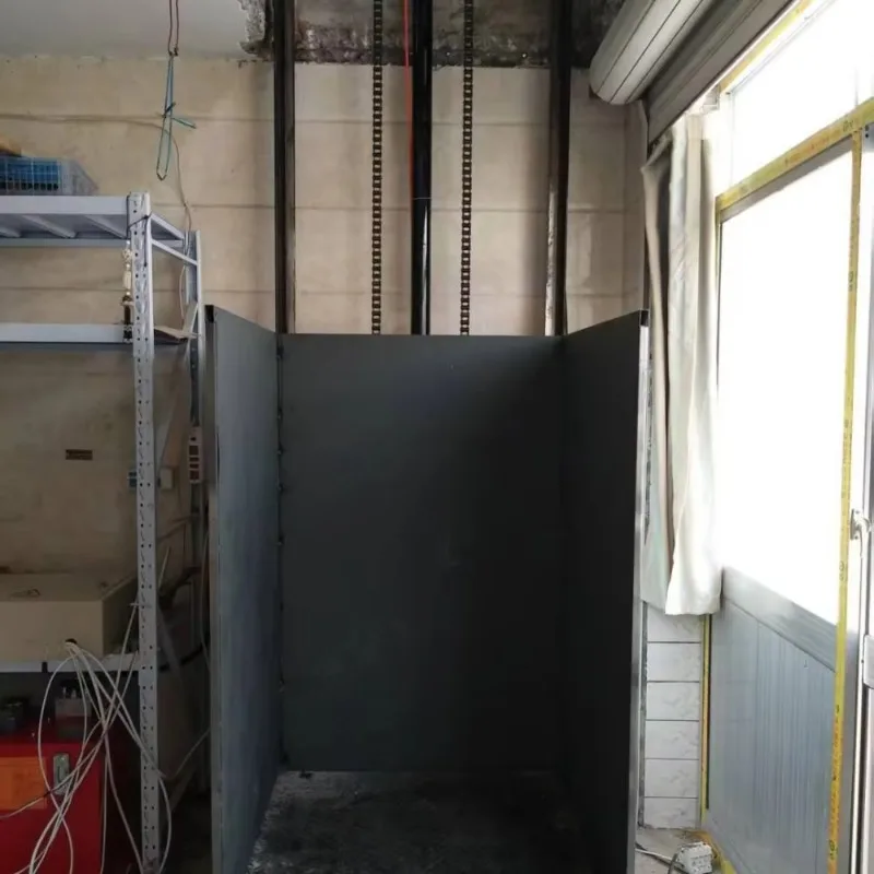 1T Single-Rail Hydraulic Lift Platform Chain Sling-Compact Design for Manufacturing Plants Hotels Hoist Elevator