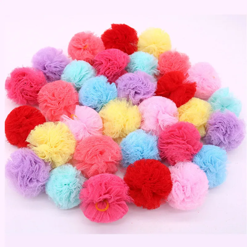 2/6pcs Pet Head Flower Classic Small Ball Paragraph Dog Hair Accessories Dog Grooming Tools Elastic Hair Band Hair Pet Supplies