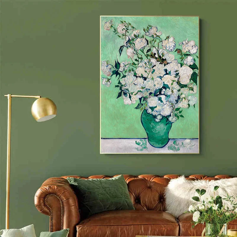 1pc frameless Canvas Painting Impressionist Vincent Van Gogh Bouquet Sunflowers in Vase Poster Print Canvas Painting Abstract Ro - view 5