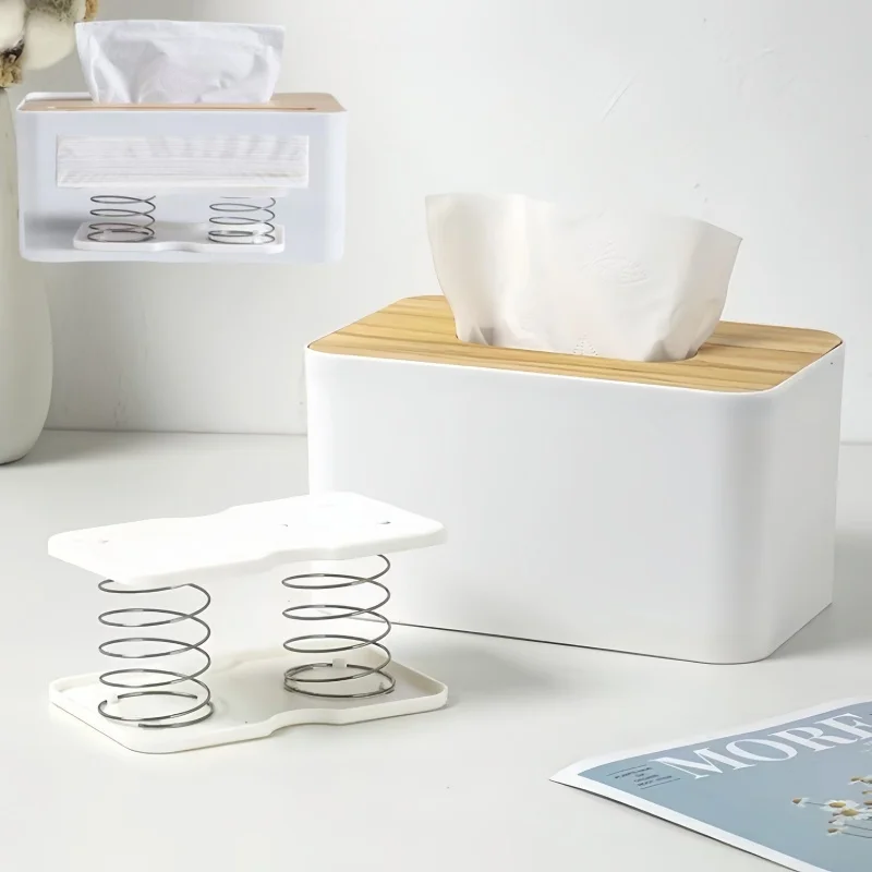 Paper Towel Spring Tray Tissue Box Automatic Rising Elastic Support Drawing Paper Holder Practical Home Gadgets