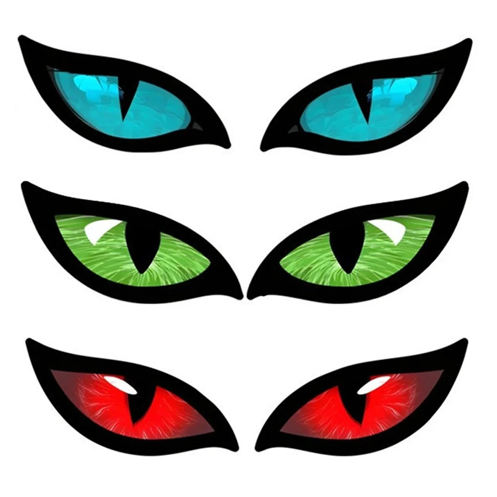 1 Pair Motorcycle Reflective Devil Eyes Sticker Creative Rearview Mirror Decal For Motorbike Car Auto Decoration Stickers